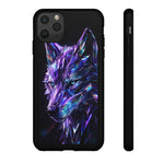 Holographic Wolf Phone Case, Fractured Prism Iridescent Cover