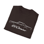 1966 El Camino SS Outline Silhouette Truck T-Shirt Line Art Emblem Car Fan Gift Tee