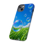 Bubbles Over Grass phone case | Tough Cover