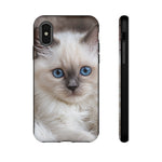 Ragdoll Kitten Phone Case, Blue Eyes Macro Portrait Cover, Gift