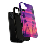 Retrowave Aesthetic Sunset Palm Trees phone case