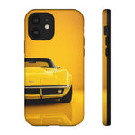 Yellow Corvette Phone Case, C3 Stingray Classic Sports Cover, Gift