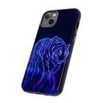 Neon Blue Tiger phone case | tough protective cover