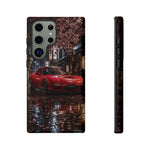 Red FD RX-7 Blossom Alley Tough Phone Case - Rain-Slicked Night