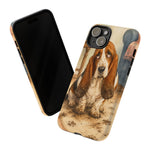 Guilty Basset Hound Phone Case, Muddy Watercolor Art Cover