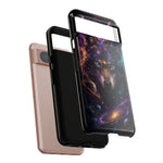 Cosmic Wolf Phone Case, Galaxy Nebula Portrait Tough Cover, Gift