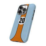 Blue Orange 20 Retro Endurance Racing Stripe Tough Phone Case Cover