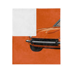 Orange Datsun 240Z Car Illustration Blanket | Vintage Sports Car Microfiber