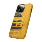 Yellow Skyline Phone Case, R34 GTR 90s JDM Legend Tough Cover for Men Gift