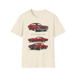 1970 Red Chevelle Muscle Car Trio T-Shirt | Classic Car Illustration