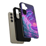 Neon Dolphin Ocean Vaporwave Art Tough Phone Case