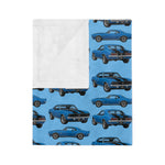 1967 Camaro SS Marina Blue Throw Blanket Classic Muscle Car Gift