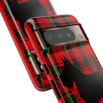 Scottish Terrier Silhouette Plaid Art Tough Phone Case