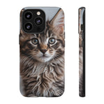 Maine Coon Kitten Phone Case, Tufted Ears Macro Portrait Cover