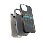 Vintage Teal 1957 Bel Air Classic Car Tough Case | Retro Rainy City Phone Cover