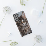 Maine Coon Kitten Phone Case, Tufted Ears Macro Portrait Cover