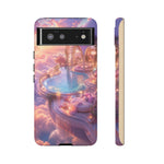 Floating Pool Deck Phone Case, Pastel Cloud 3D Render Cover