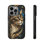 Stained Glass Cat Phone Case, Lead Line Art Cover, Gift