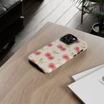 Pink Cherry Pattern Phone Case | Cute Retro Fruit Design