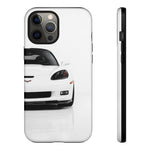 White C6 Z06 Front View tough phone case for Sports Car Drivers