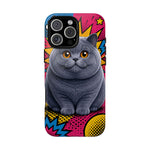 British Shorthair Round Pop Art Tough Phone Case