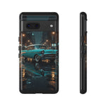 Vintage Teal 1957 Bel Air Classic Car Tough Case | Retro Rainy City Phone Cover