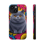 British Shorthair Round Pop Art Tough Phone Case