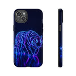 Neon Blue Tiger phone case | tough protective cover