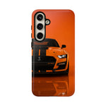 Orange Mustang Art Phone Case, GT500 American Muscle Car Tough Cover for Male