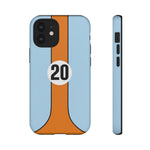 Blue Orange 20 Retro Endurance Racing Stripe Tough Phone Case Cover