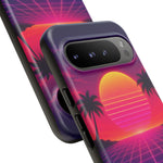 Classic Grid Sunset Vaporwave Art Tough Phone Case
