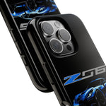 Blue C7 Z06 Sports Car Tough Phone Case Track Style Cover Gift