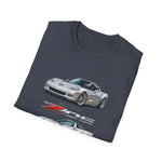 Silver 2007 C6 Z06 Illustration T-Shirt | Sports Car Trio