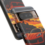 Orange C8 Z06 Flat Plane V8 Speed Art Tough Phone Case