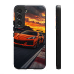 Orange C8 Z06 Flat Plane V8 Speed Art Tough Phone Case