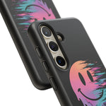 Melting Glitch Smiley Face Phone Case Trippy Tough Case