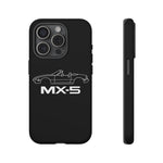 MX-5 Miata White Side Silhouette Tough Phone Case Cover Gift