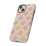 Pastel Swirl Lollipops Tough Case | Candy Pattern Phone Cover