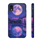 Neon Moonlit Pool Tough Case | Moon Reflection Phone Case, Vaporwave Night Sky
