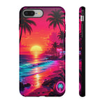 Neon Sunset Beach Radiant Vaporwave Phone Case – Tropical Aesthetic