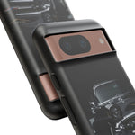Black 1957 Chevy Bel Air Chrome Front Tough Phone Case for Classic Car Fans