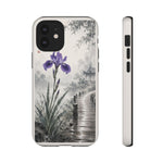 Purple Iris Rain Lakeside Phone Case Zen Art Tough Case