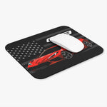 Corvette C8 Mouse Pad Red Sports Car American Flag Desk Mat Gift for Car Lovers