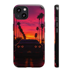 Matte Black Challenger Sunset Tough Phone Case - Palm Silhouette