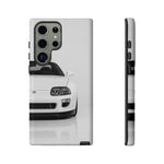 White MK4 Supra Phone Case, Retro 90s JDM Tough Cover for Car Enthusiasts