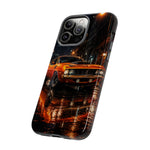 Orange Cuda Phone Case, Rainy City Night Muscle Car Tough Cover