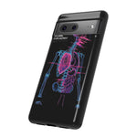 Neon Anatomical Skeleton Phone Case | Internal Displacement Art