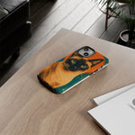 Siamese Cat Retro Halftone Portrait Case - Orange Teal Print