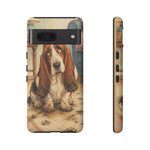Guilty Basset Hound Phone Case, Muddy Watercolor Art Cover