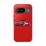 Red Classic Corvette C1 Illustration phone case | Retro Car Tough Case